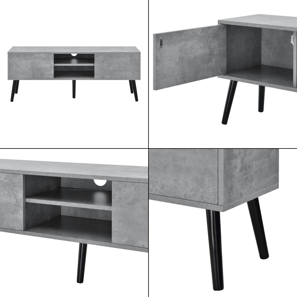 Mobile porta TV di design con supporto TV da 120 cm effetto cemento nero 03_0005863
