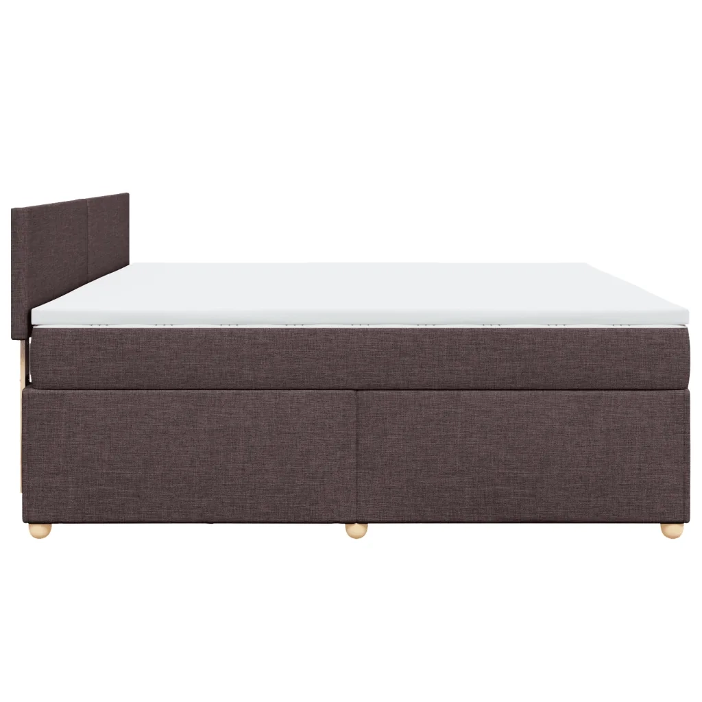 Giroletto a Molle con Materasso Marrone Scuro 180x200cm Tessuto