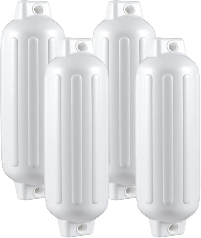Set 4 Parabordi per Barca, Parabordi per Imbarcazioni, Gommonni, Boat Fender(Bianco)