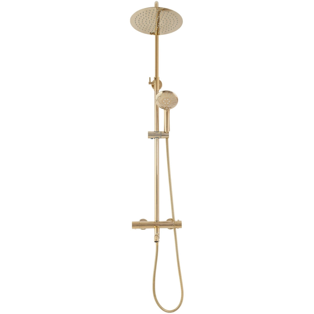 Set Doccia Da Incasso Con Termostatato Lungo Gold