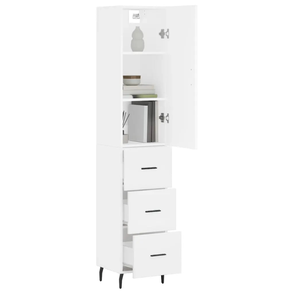 Credenza | Madia | Buffet da pranzo | Armadio da pranzo Bianca 34,5x34x180 cm in Legno Multistrato