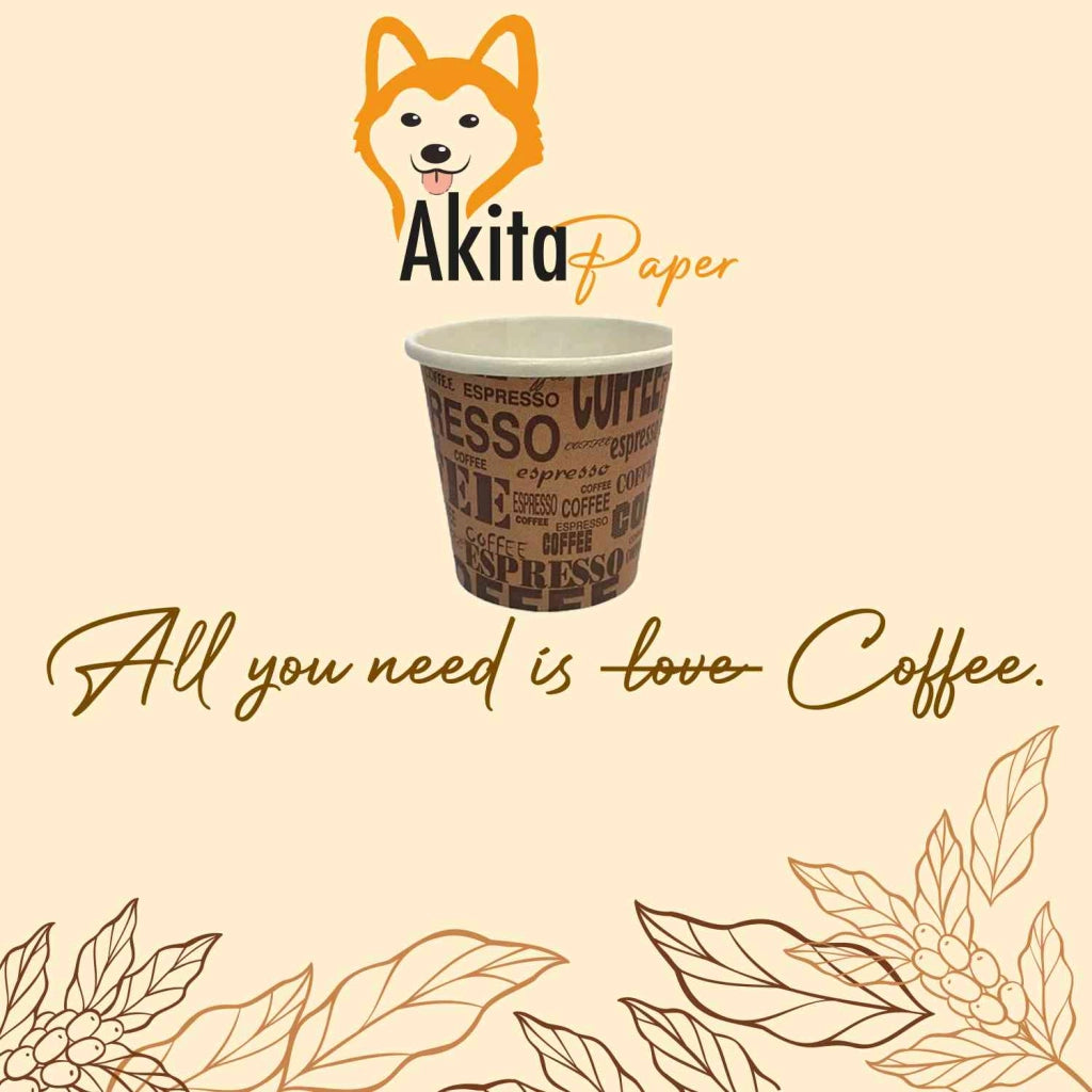 Akitaink 1000 Bicchierini Caffe' 75ml Carta Biodegradabile Avana