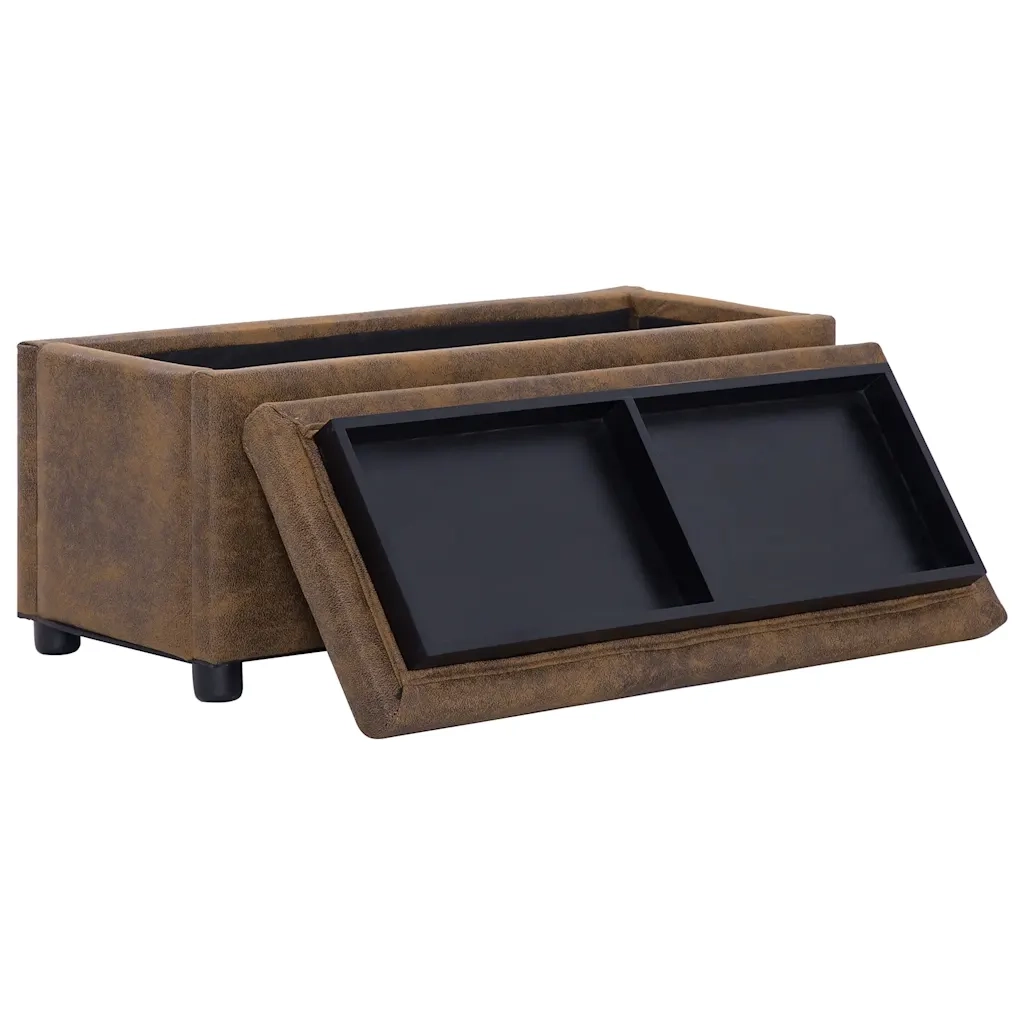 Cassapanca 87,5 cm Marrone in Similpelle Scamosciata cod mxl 64761