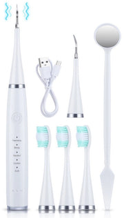 Set di spazzolini elettrici per la pulizia dei denti, 6-in-1 spazzolino elettrico per uso domestico, rimuove tartaro e pulisce i denti.