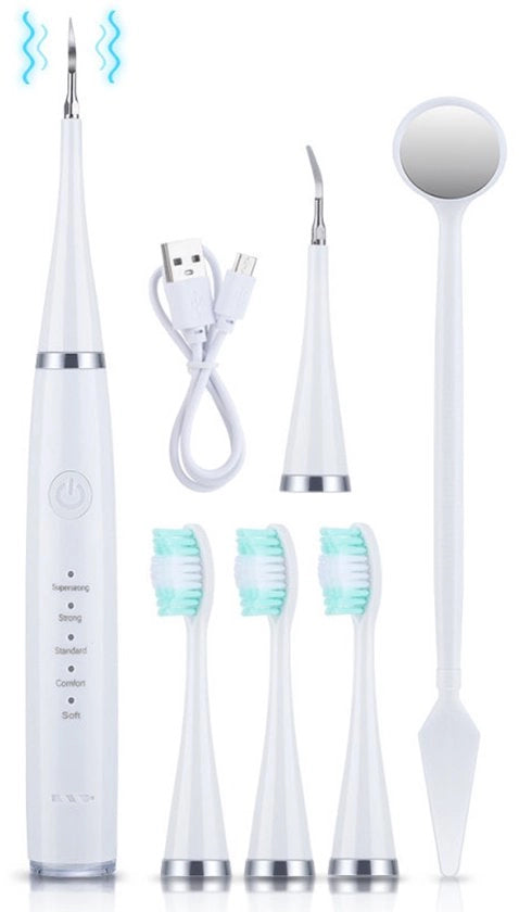 Set di spazzolini elettrici per la pulizia dei denti, 6-in-1 spazzolino elettrico per uso domestico, rimuove tartaro e pulisce i denti.
