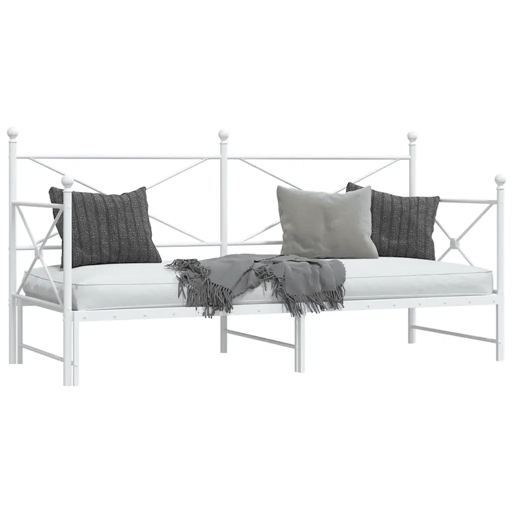 Divano Letto Estraibile senza Materasso Bianco 80x200cm Acciaio 4104687