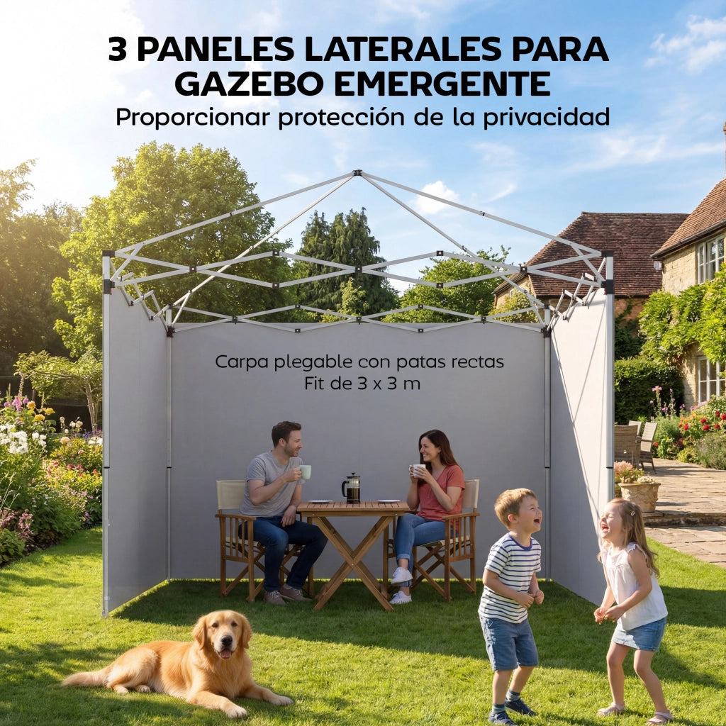 Pareti Laterali per Tenda 3x3 m ¨C Zephmum ¨C Tela Oxford con Cerniera Bianco