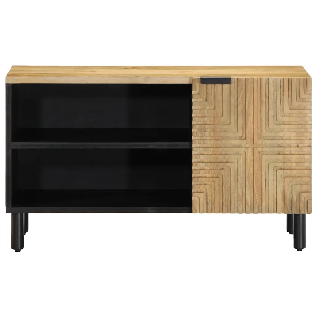 Mobile Porta TV-Mobile per TV-Credenza TV Marrone 80x31,5x46cm in Legno Massello di Mango