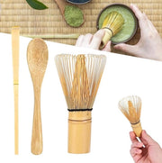 Set per cerimonia del tè verde - Pennello per tè verde in bambù naturale - Pennello per tè verde manuale in bambù - Scatola per tè verde - Regalo per cerimonia del tè completo