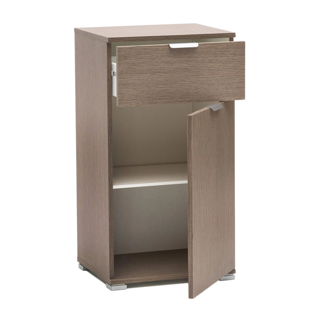 Armadietto da Bagno un anta e un cassetto in Legno Composito cm 45x38x85 - KOLBY