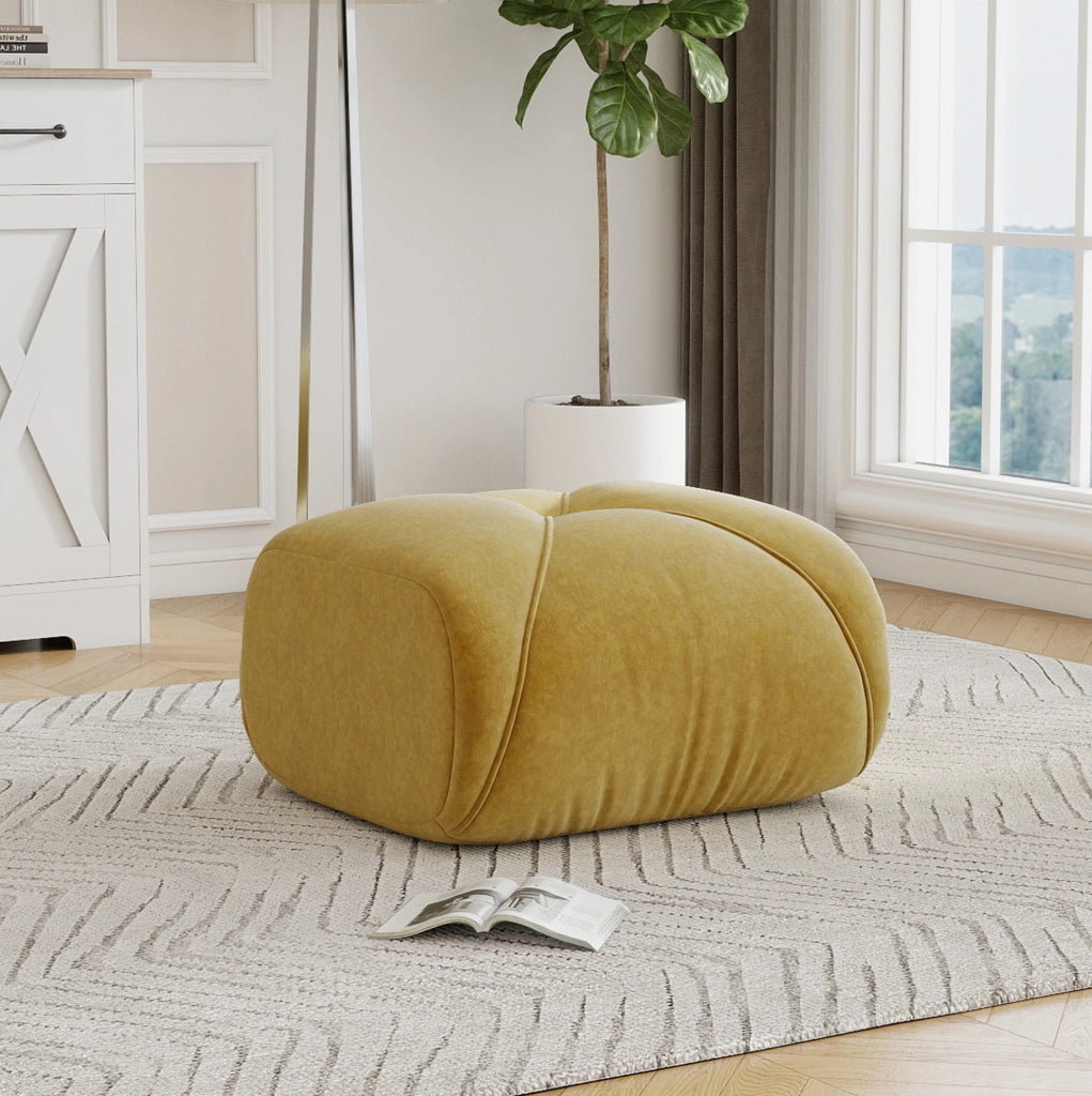Divano ergonomico in ciniglia giallo