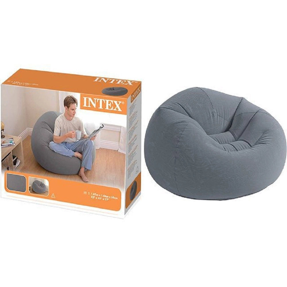 Trade Shop - Poltrona Sacco Gonfiabile 114 X 114 X 71cm Beanless Bag Portatile Floccato 68579 -