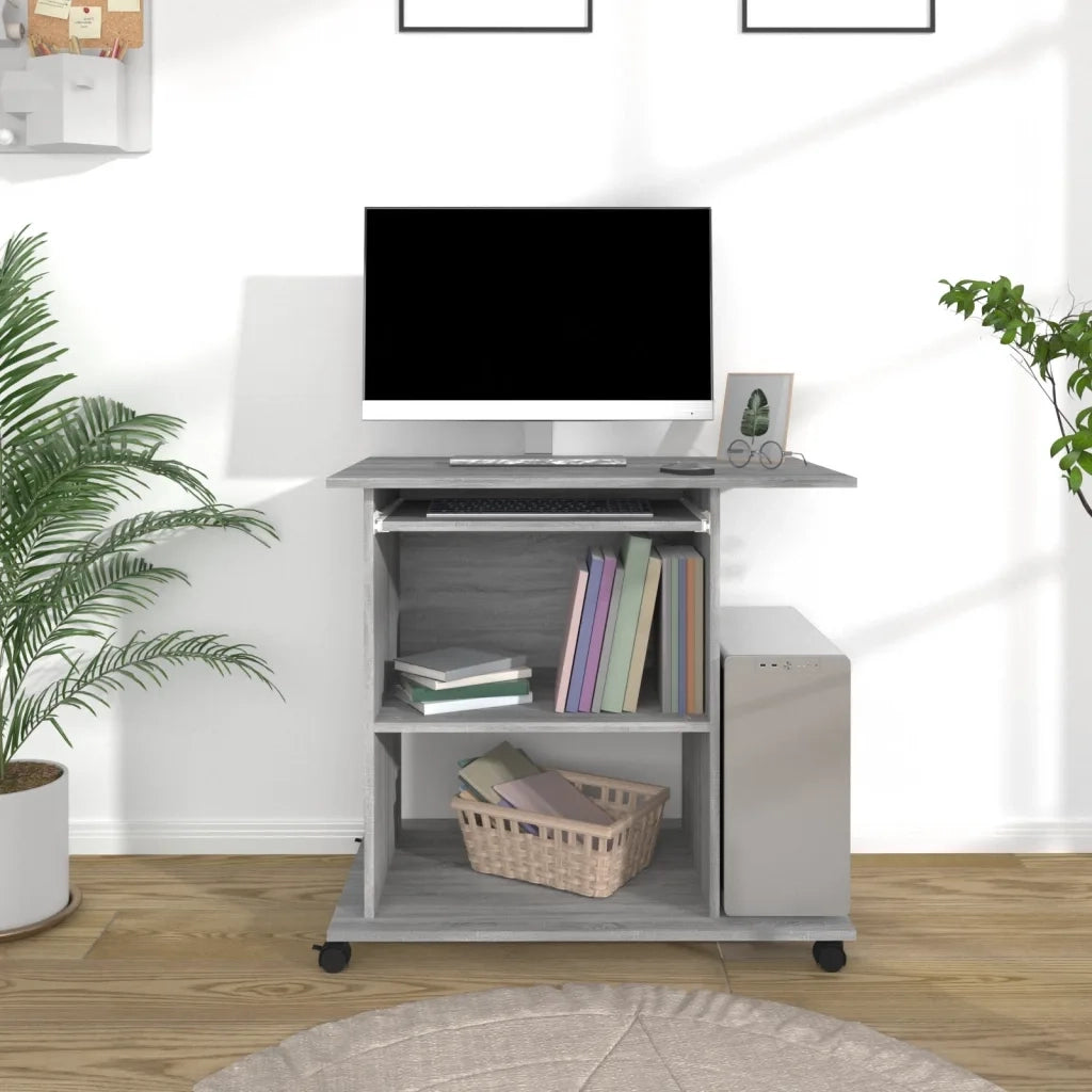 Scrivania | Tavolo da Ufficio Computer Grigio Sonoma 80x50x75 cm Legno Multistrato