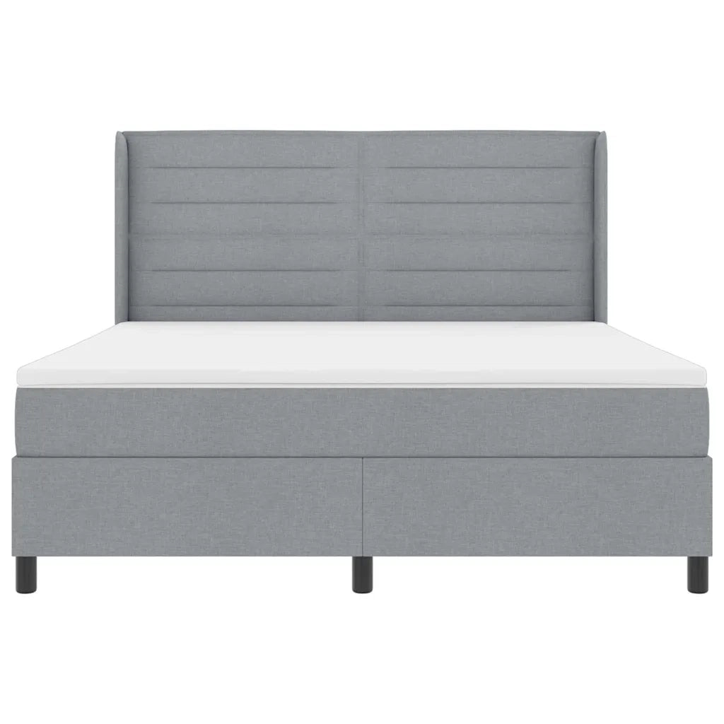 Letto a molle con materasso Grigio chiaro 200 x 180 cm Tessuto 3341595