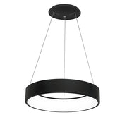 CHOPIN - Lampada a Sospensione Tonda a LED 36W, 3000K, Luce Calda, Struttura in Metallo Nero, Diffusore in Metacrilato, IP20 - Rossini Group