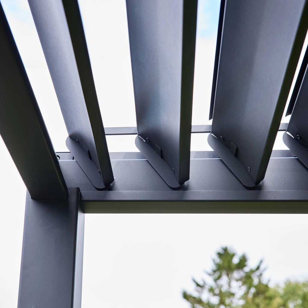 Pergola bioclimatica 3x4 in alluminio + 3 persiane da 1.3m, antracite
