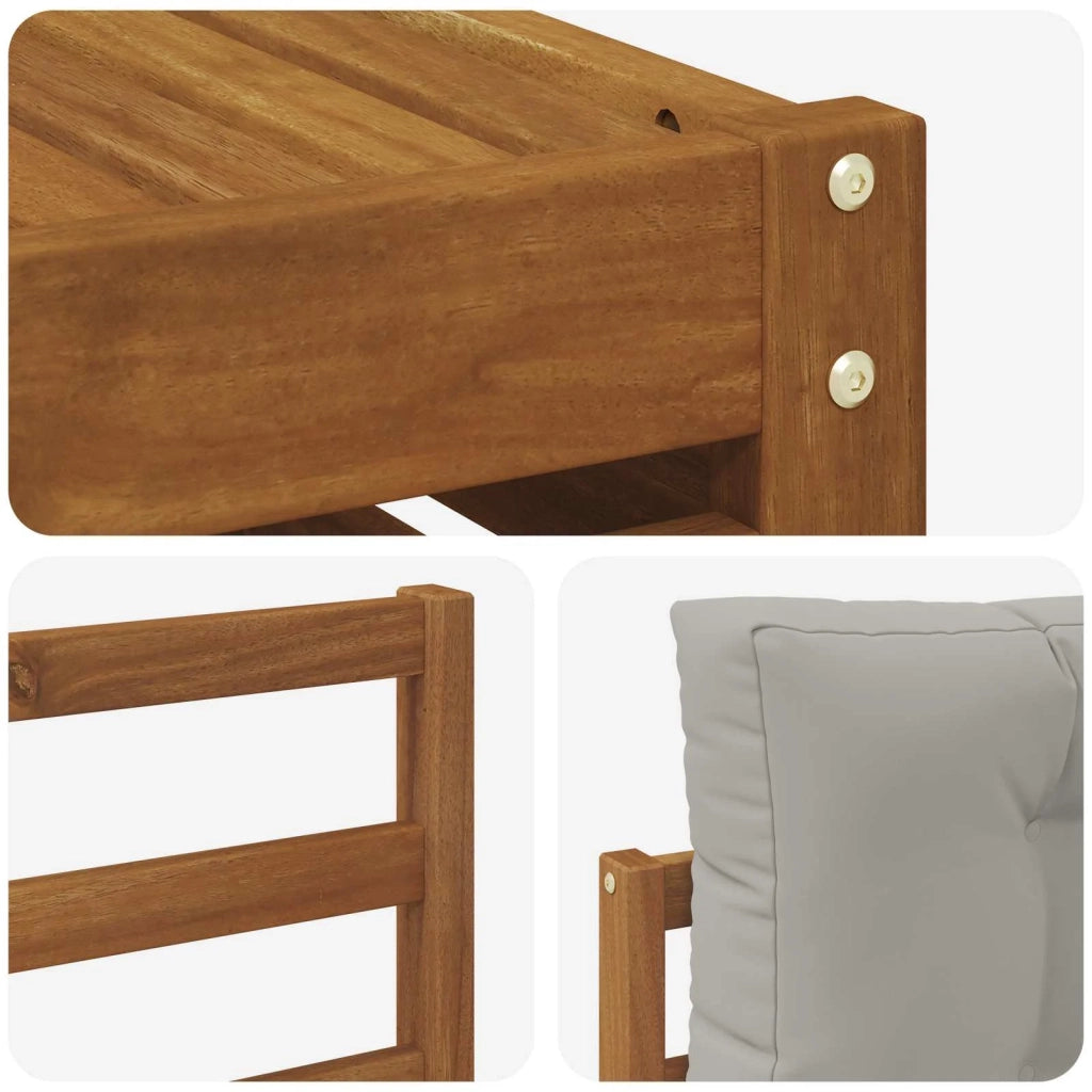 Set di divani da esterno 9 pcs Grigio Naturale e Chiaro 3373681