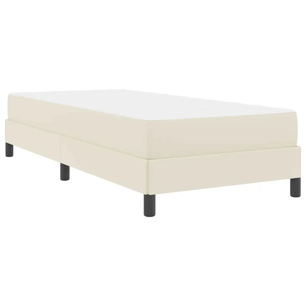 Struttura del letto con materasso Crema 90 x 190 cm Tessuto