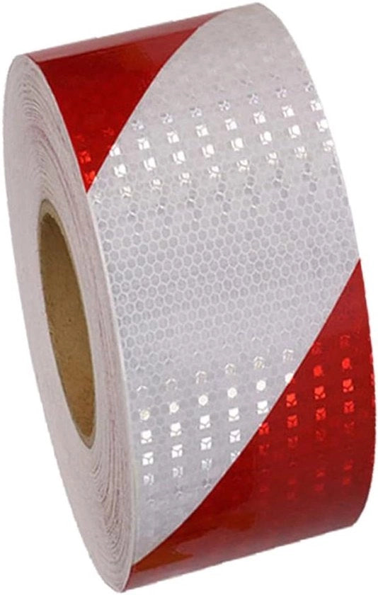 Nastro riflettente rosso bianco 5 cm x 20 m impermeabile Nastro di avviso Nastro di sicurezza per auto e rimorchi Outdoor Tracking