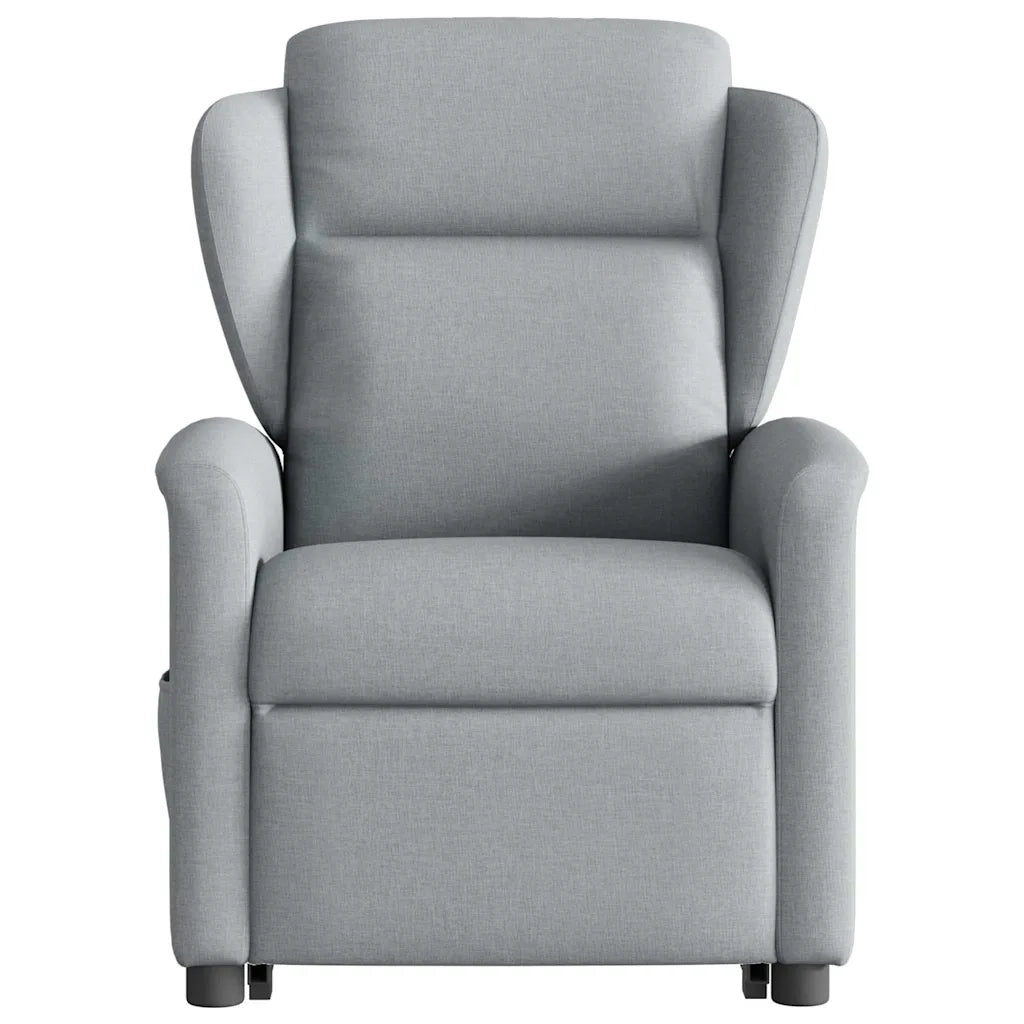 vidaXL Poltrona Reclinante Alzapersona Elettrica Grigio Chiaro Tessuto