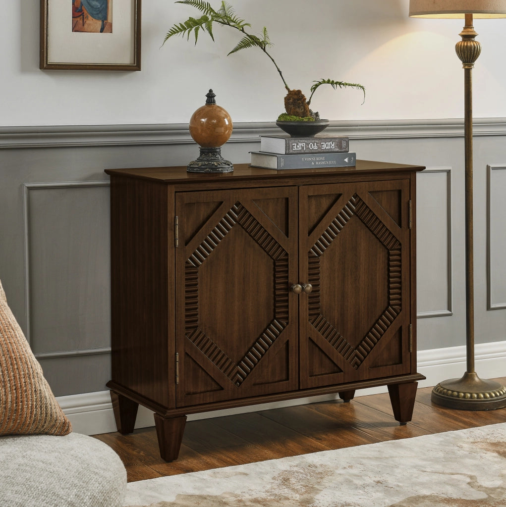 SIDEBOARD Retro 96,52x47,96x21,29 cm Noce in Legno Massello e MDF