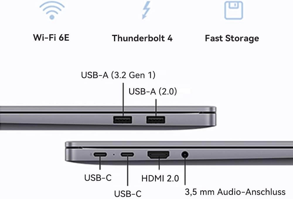 Huawei MateBook 16s i9-13900H Ordinateur portable 40,6 cm (16") Écran tactile Intel Core™ i9 16 Go LPDDR5-SDRAM 1 To