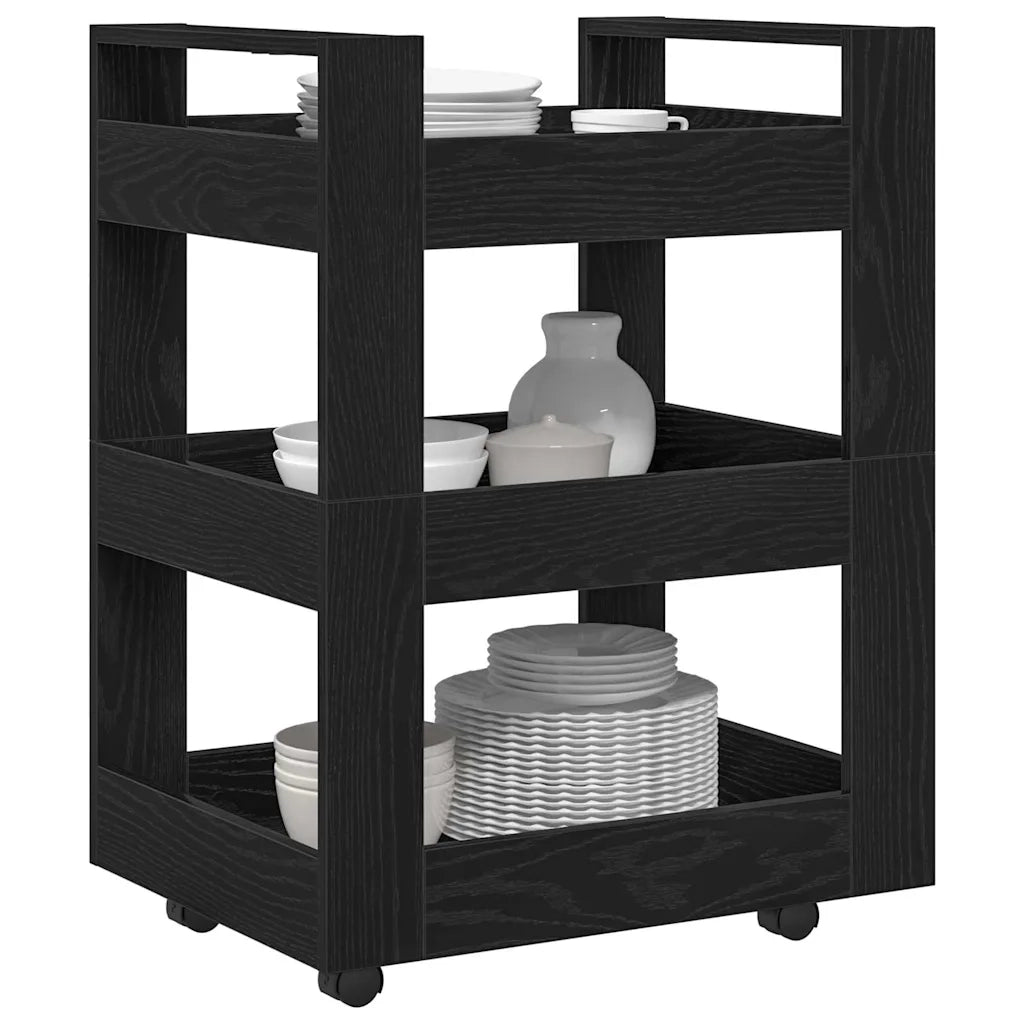 Carrello da Cucina Rovere Nero 60 x 45 x 80 cm CFW7048768
