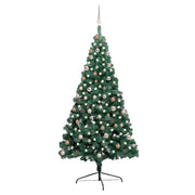 Set Albero Natale Artificiale a MetÃ  LED e Palline Verde 210cm  cod mxl 23850