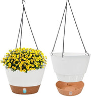 Due Pannelli per Piante Sospesi, 25cm, per Interno e Esterno, Vaso per Piante con Fessure di Scarico e Indicatore del Nivello dell'Acqua, Pannello per Piante con Disco Rimovibile per Giardino, Balcone, Terrazza