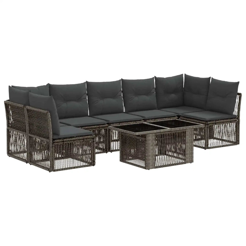 Set Divano da Giardino 7 pz Grigio polyrattan 3436442