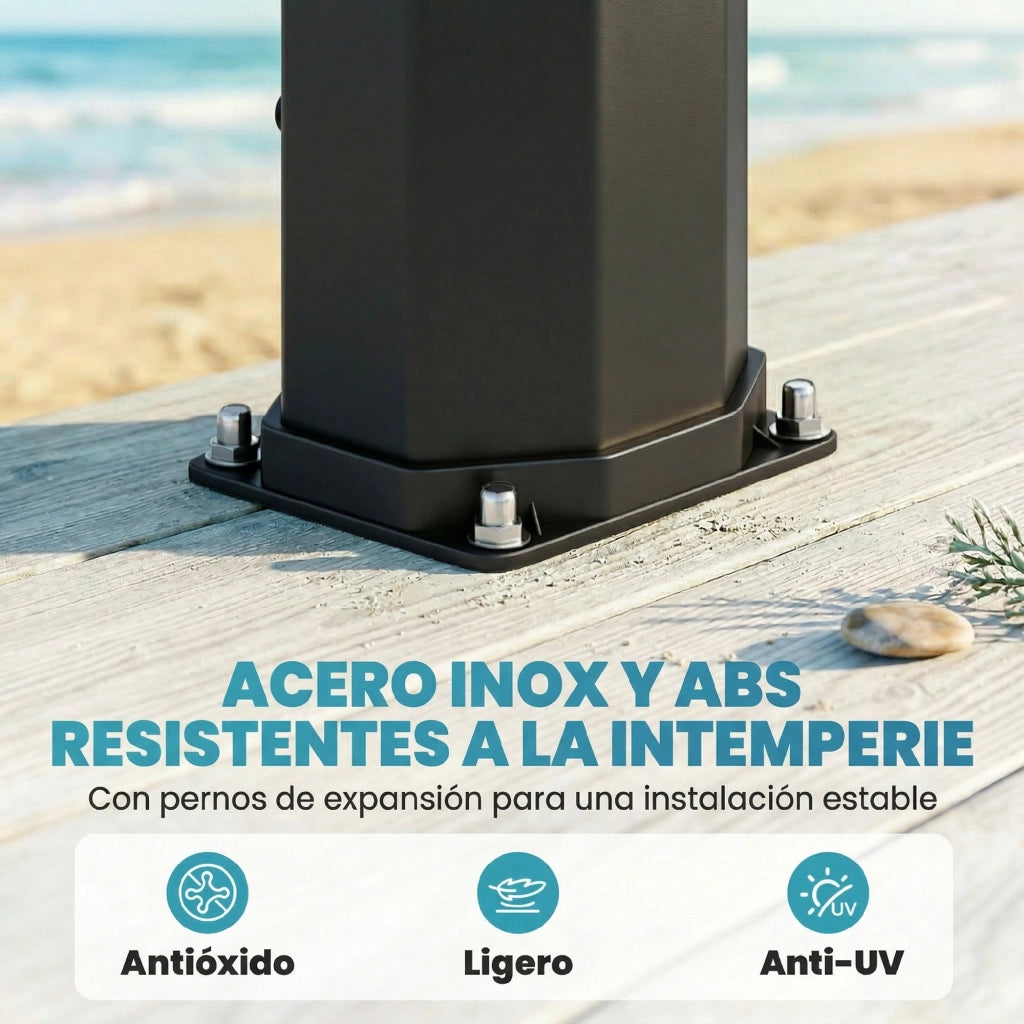 Ducha Solar 60L con Cabezal de Mano ¨C zephmum ¨C Nero