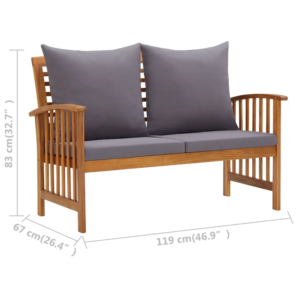 Set Divani da Giardino 3 pz con Cuscini in Massello di Acacia 3057980