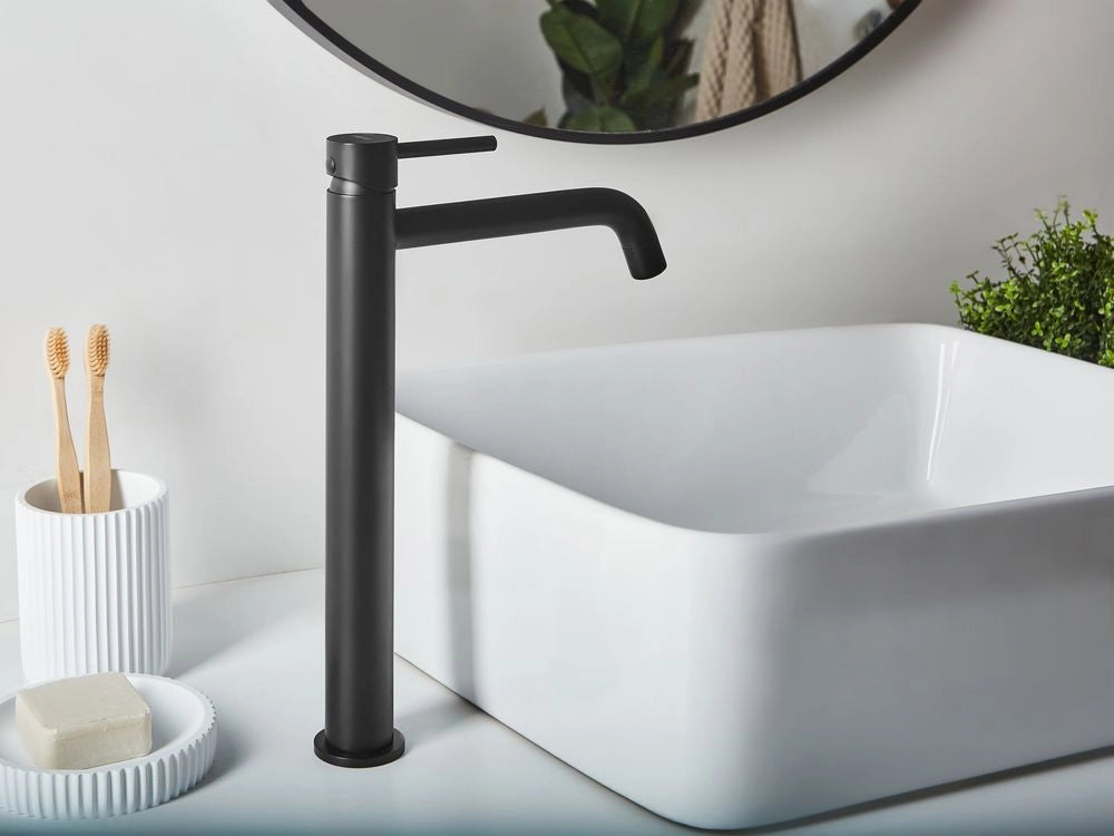 Rubinetto per lavabo in ottone nero 30 cm cromato monocomando Accessori bagno moderni