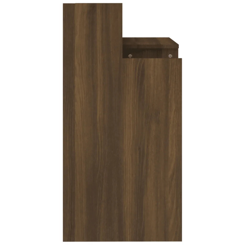 Scrivania con Luci LED Marrone Rovere 97x45x90cm in Multistrato 820477