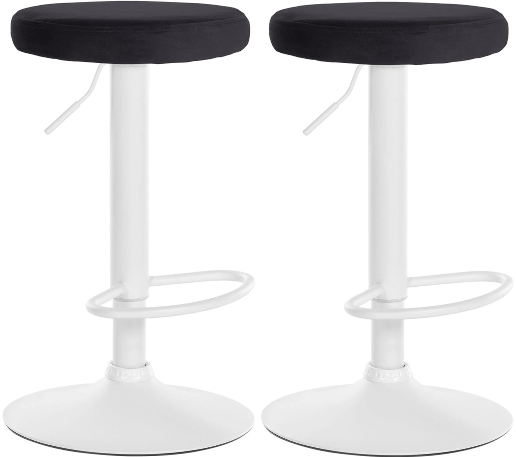 2er Set Barhocker Ponte Samt weiЯ