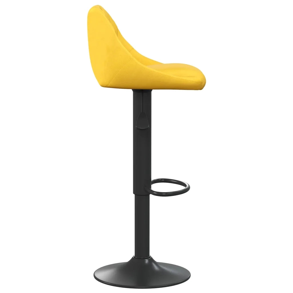 Sgabello da Bar Giallo Senape in Velluto 335345