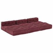 Unità di Divano Modulare 4 pcs Bordeaux Tessuto