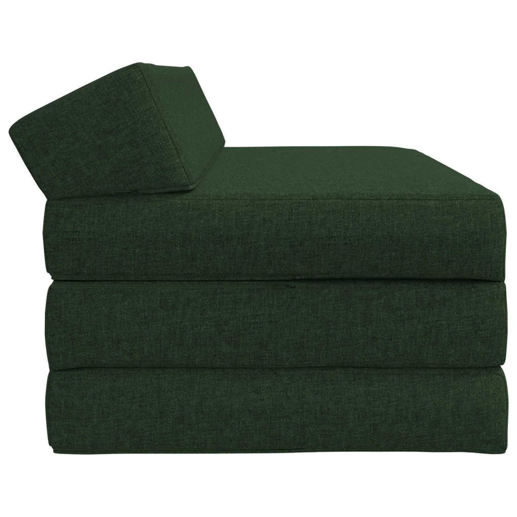 Divano Letto Pieghevole Verde Scuro 120 x 60 x 49 cm Tessuto