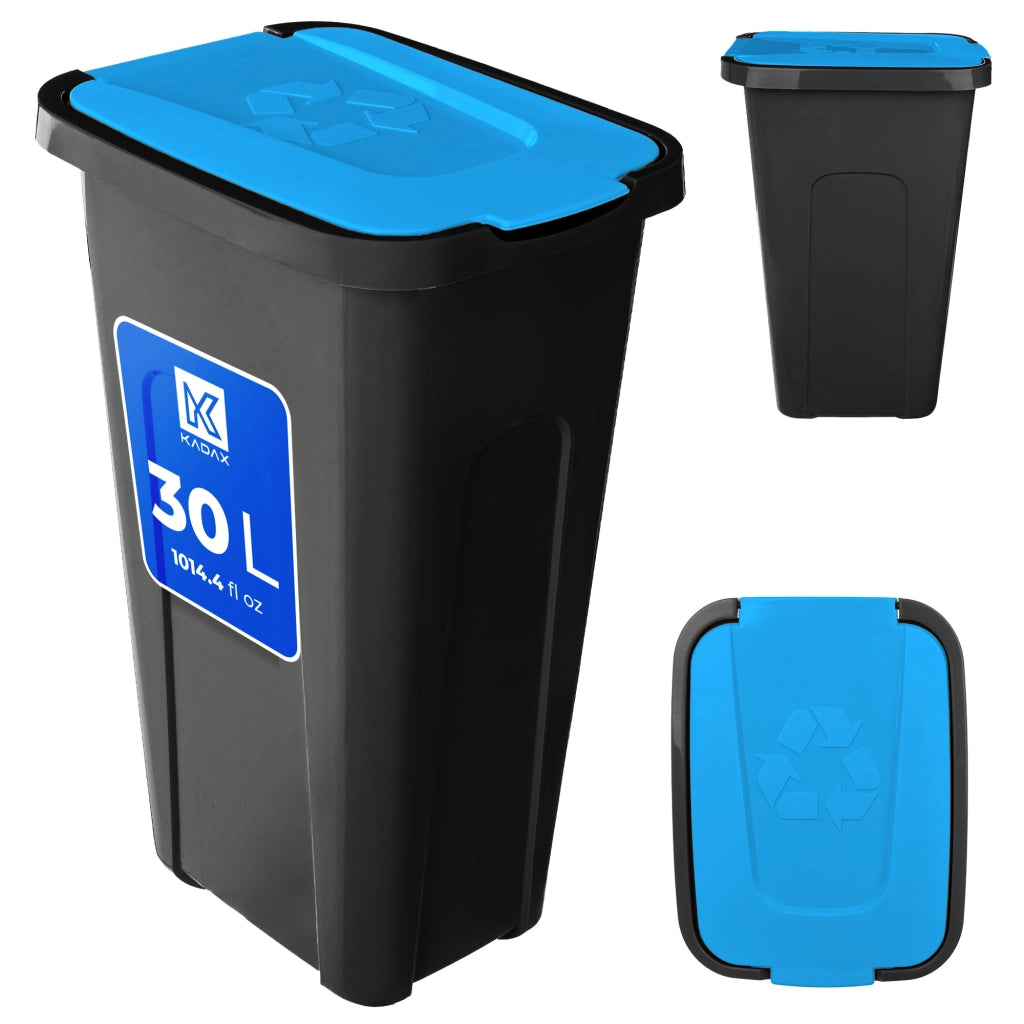 Cestino per rifiuti KADAX da 30 litri, contenitore per la raccolta differenziata con coperchio.