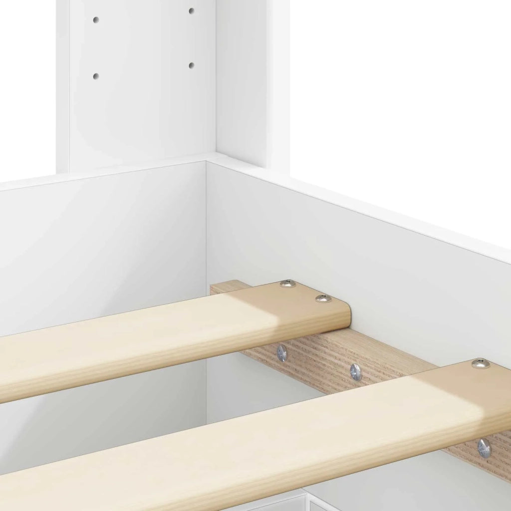 Struttura del letto con stoccaggio e testata Bianco 3414467