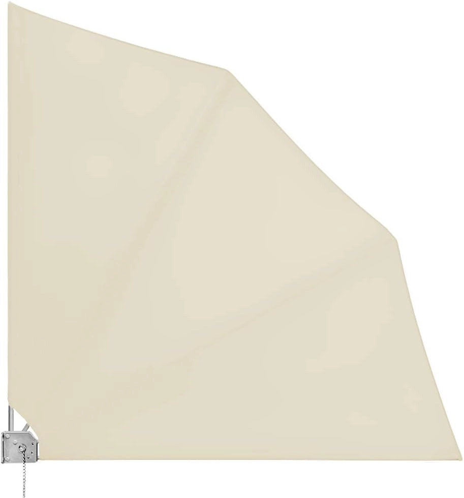Tenda a Ventaglio da Balcone Pieghevole con Supporto 140x140cm Frangivento Privacy Terrazza Tenda Laterale