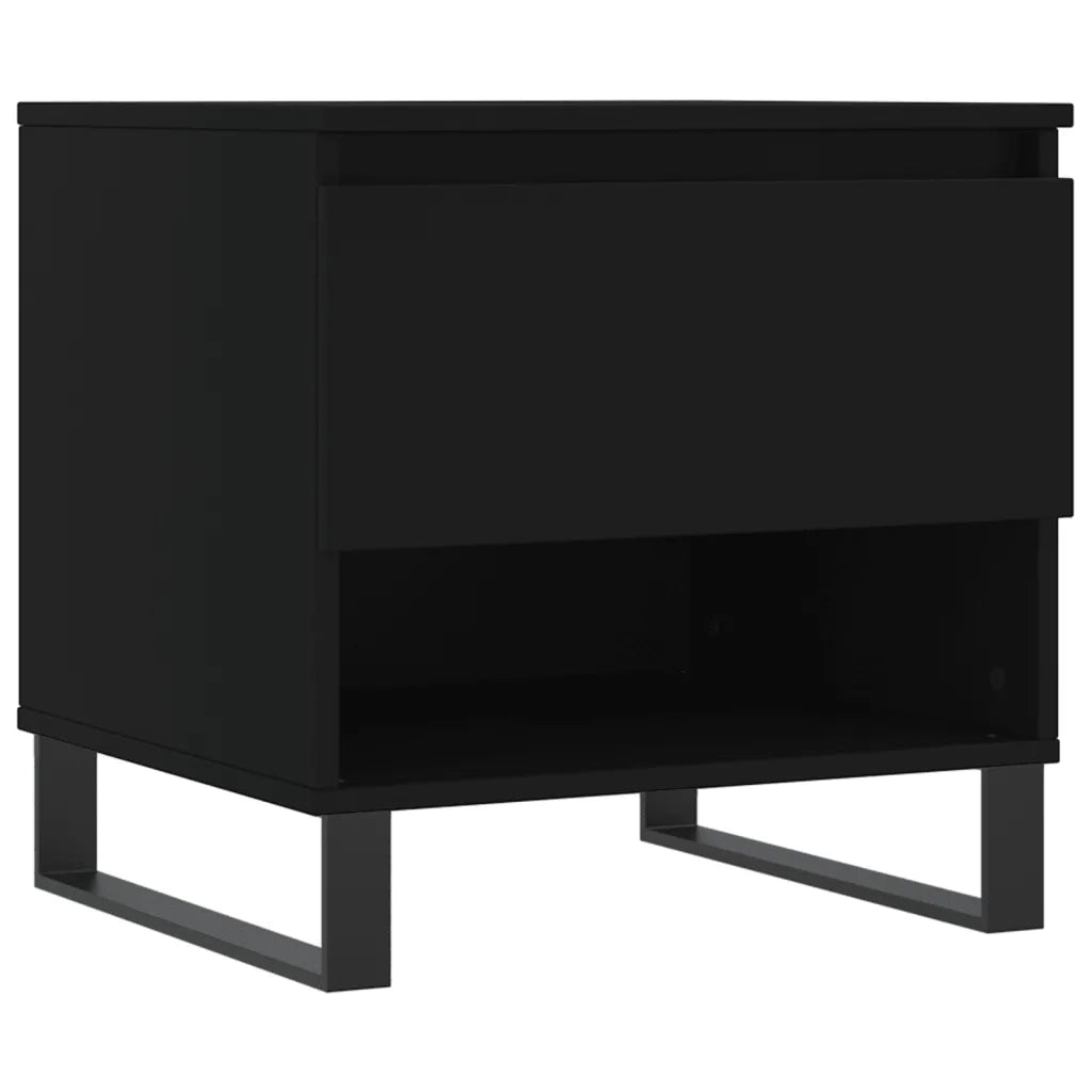 2 pz Tavolini da salotto | Tavolino da caff¨¨ | Tavolino da Soggiorno Neri 50x46x50 cm in Legno Multistrato