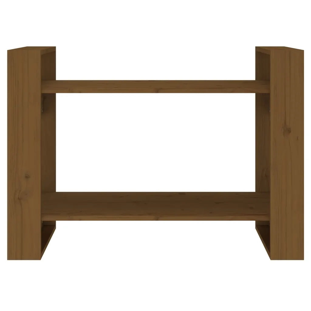 Libreria Divisorio-Scaffale per Libri-Mobile di Stoccaggio Ambrato 80x35x56,5 cm Legno Massello di Pino
