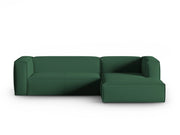 Cosmopolitan Design - Divano angolare destro "Mackay" 4 posti in velluto strutturato verde 