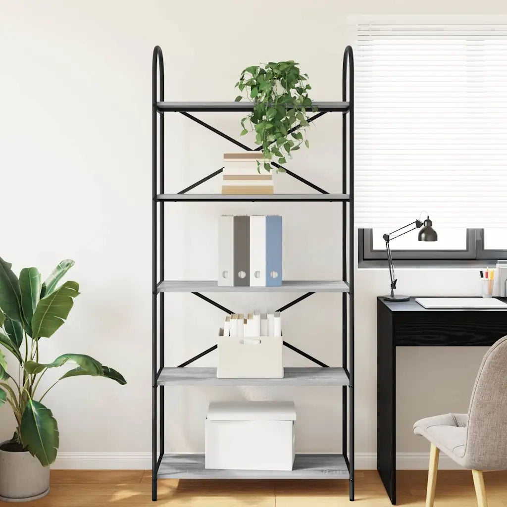 Libreria Grigio Sonoma 80 x 30 x 183 cm Legno multistrato