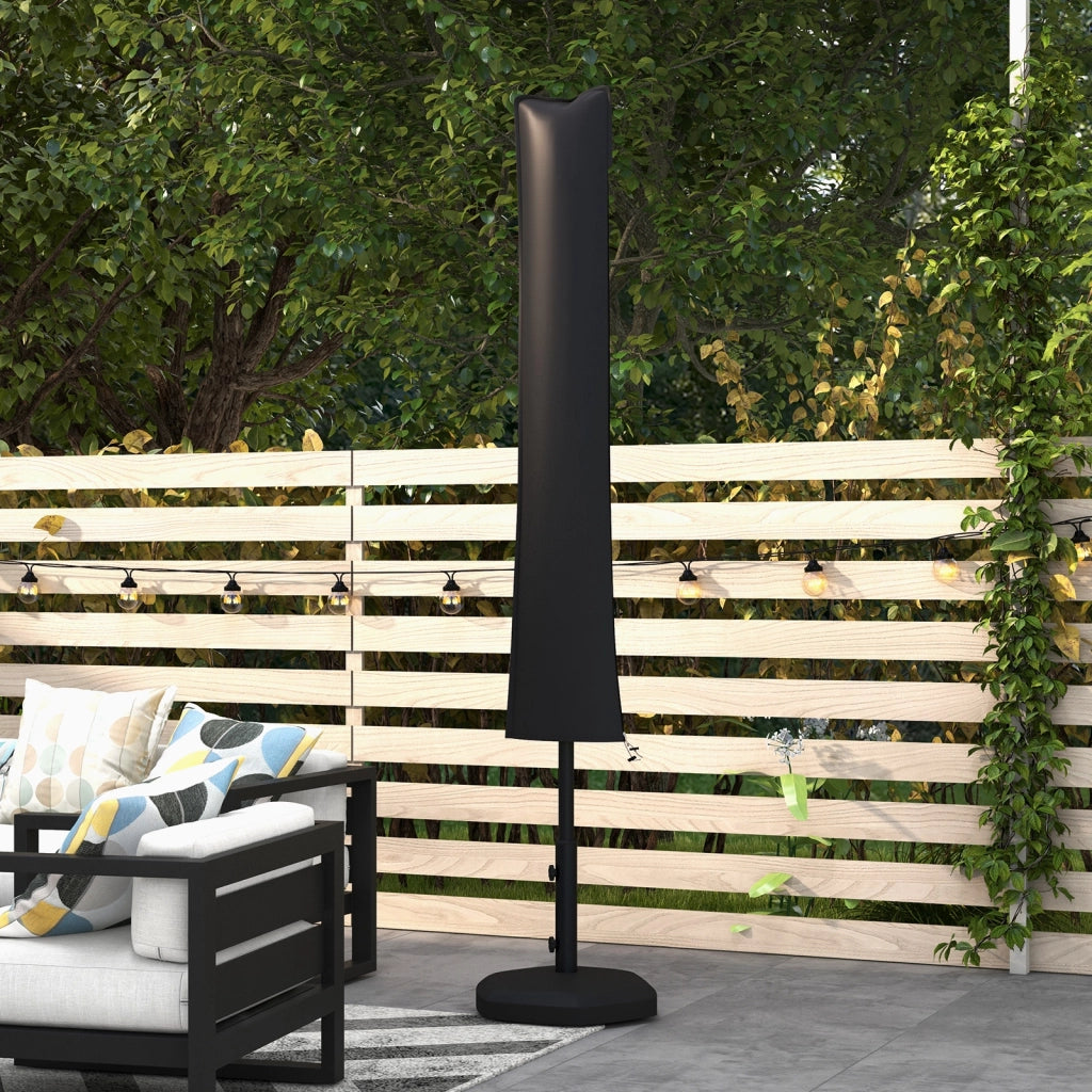 Copertura impermeabile per ombrellone con zip e cordino ¨C zephmum ¨C nero