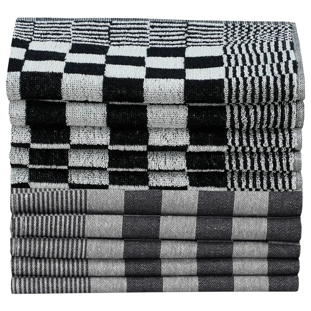 Set Strofinacci 10 pz in Cotone Nero e Biancocod mxl 103014