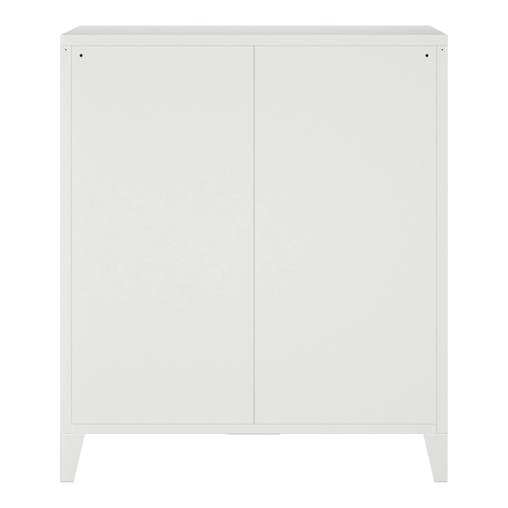 Cassettiera Hämeenlinna Comò in Acciaio con 4 Cassetti 92 x 80 x 40 cm Bianco [en.casa]