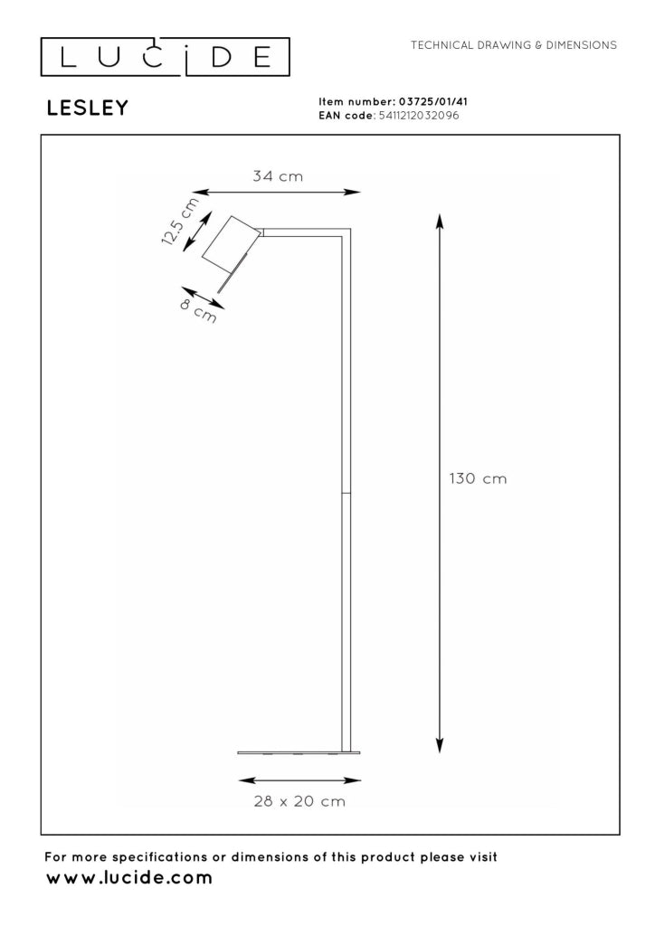 Lampada da terra LESLEY taupe metallo GU10 Lucide