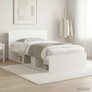 Telaio del letto con storage con testiera Bianco 100 x 200 cm